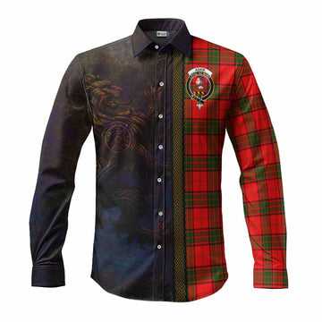 Adair Tartan Family Crest Long Sleeve Button Shirt Alba Gu Brath Be Brave Lion Ancient Style Men's Shirt S - Tartan Vibes Clothing