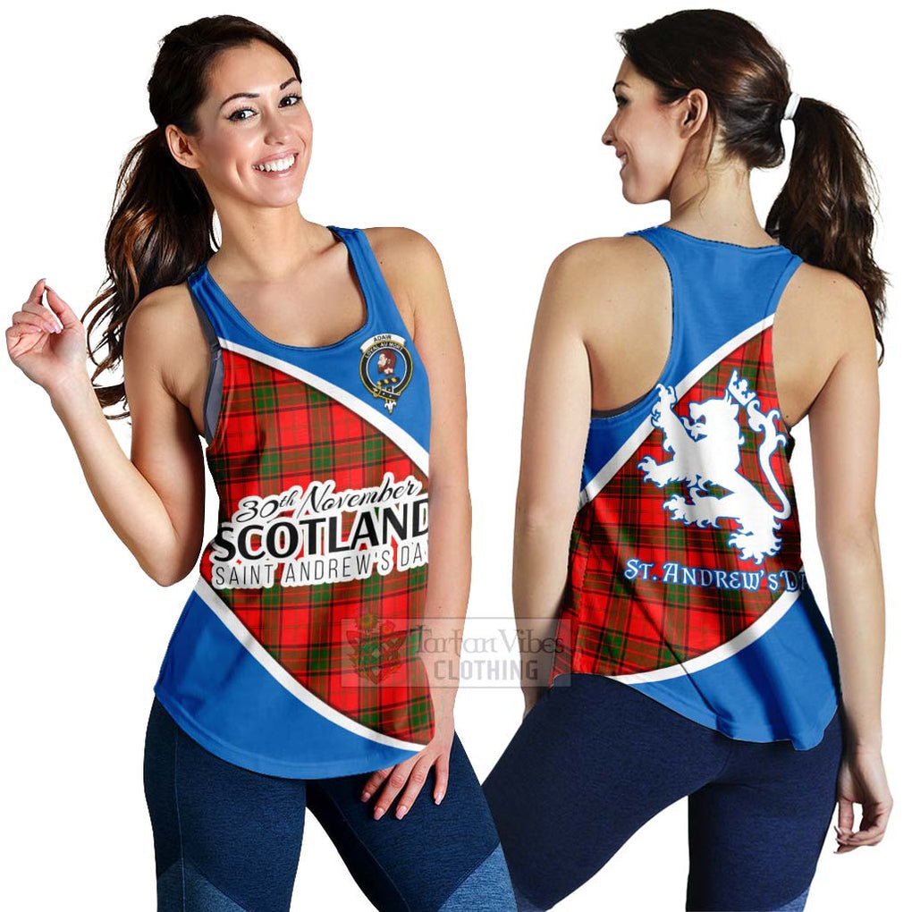 Tartan Vibes Clothing Adair Family Crest Tartan Women's Racerback Tanks Celebrate Saint Andrew's Day in Style