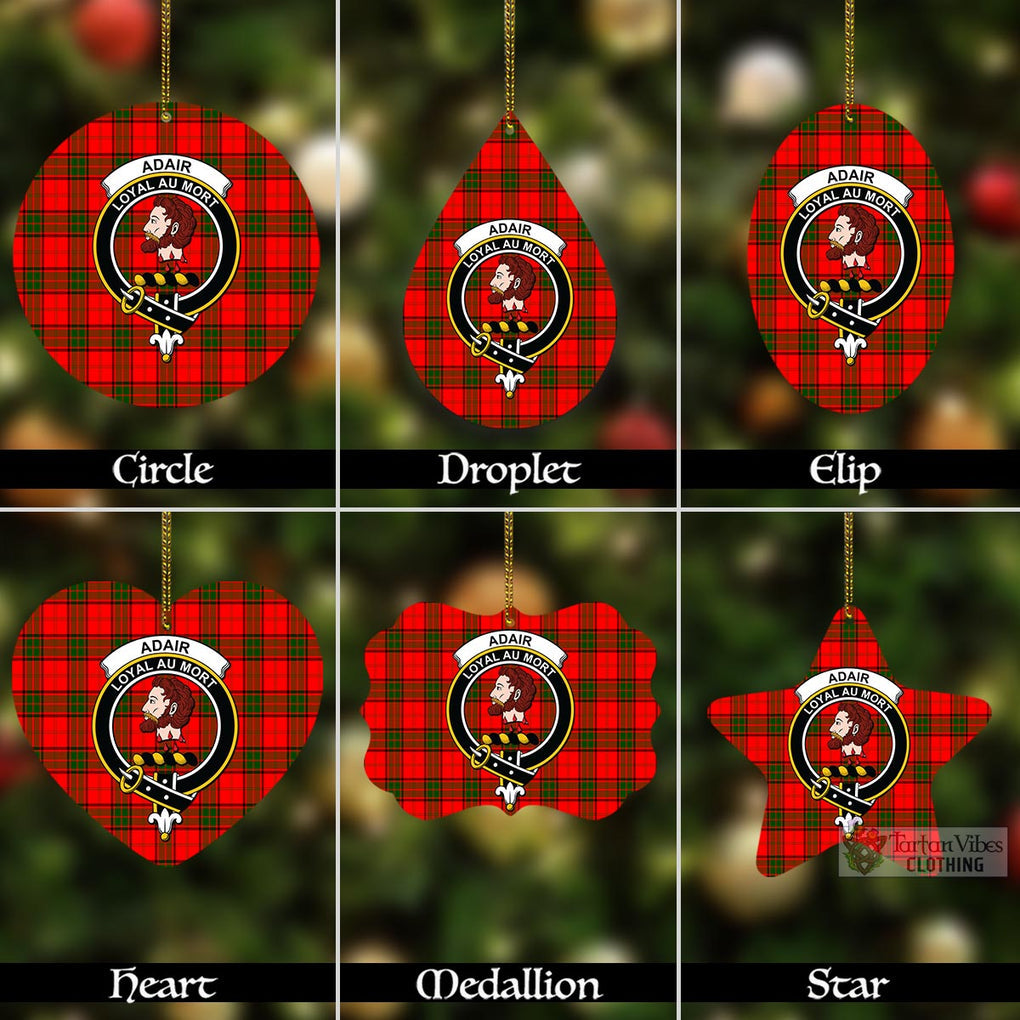 Tartan Vibes Clothing Adair Tartan Christmas Aluminium Ornament with Family Crest