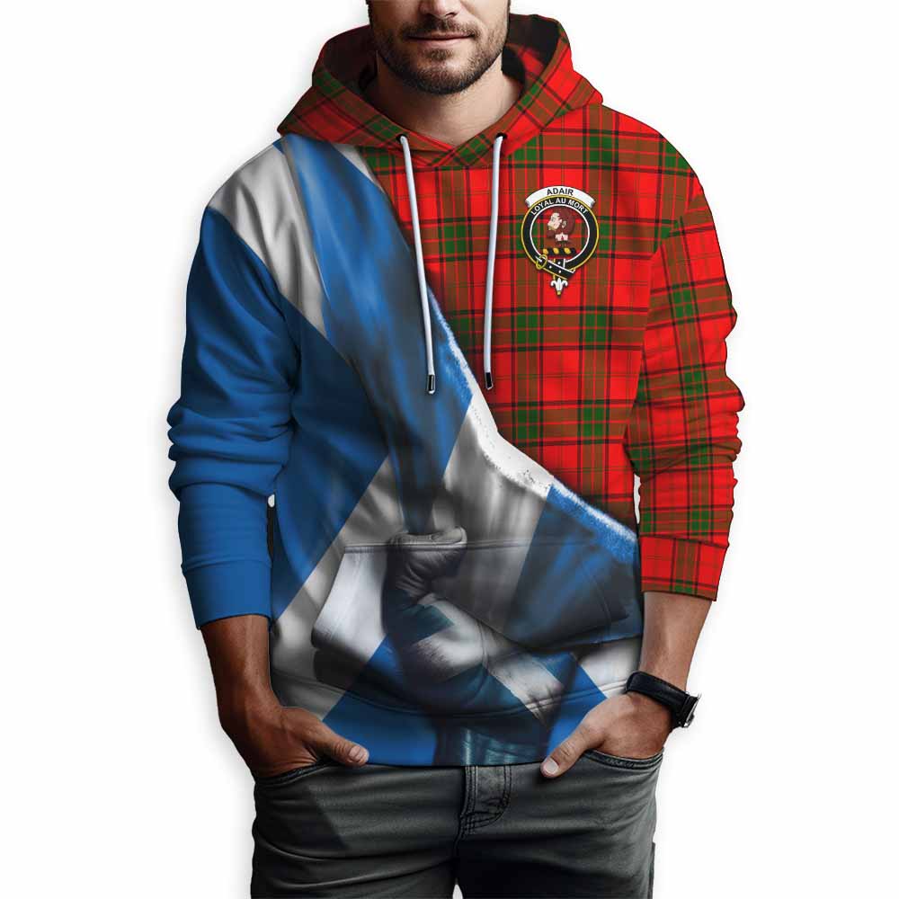 Tartan Vibes Clothing Adair Tartan Hoodie with Family Crest Scotland Patriotic Style