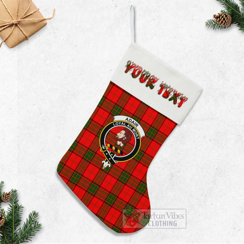 Tartan Vibes Clothing Adair Tartan Family Crest Christmas Stocking with Personalized Text