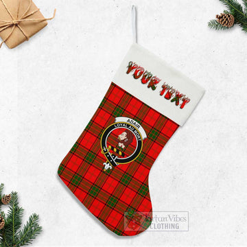 Adair Tartan Family Crest Christmas Stocking with Personalized Text