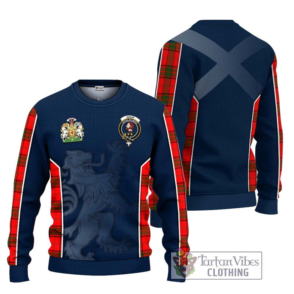 Adair Tartan Knitted Sweater with Family Crest and Lion Rampant Vibes Sport Style Unisex - Tartan Vibes Clothing