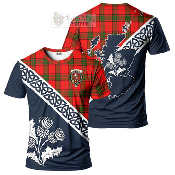 Adair Tartan T-Shirt Featuring Thistle and Scotland Map