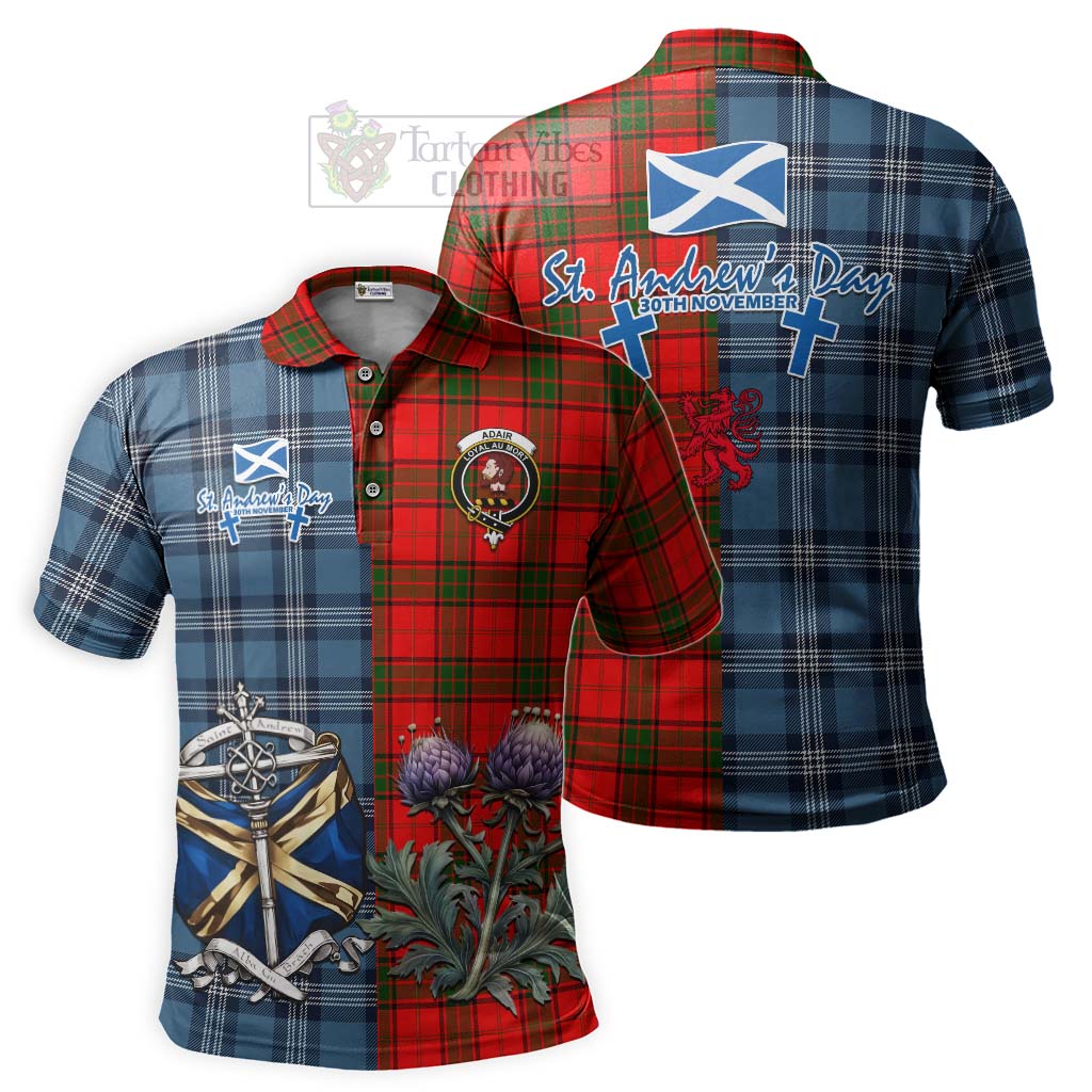 Adair Tartan Polo Shirt Happy St. Andrew's Day Half Tartan Style Kid - Tartan Vibes Clothing
