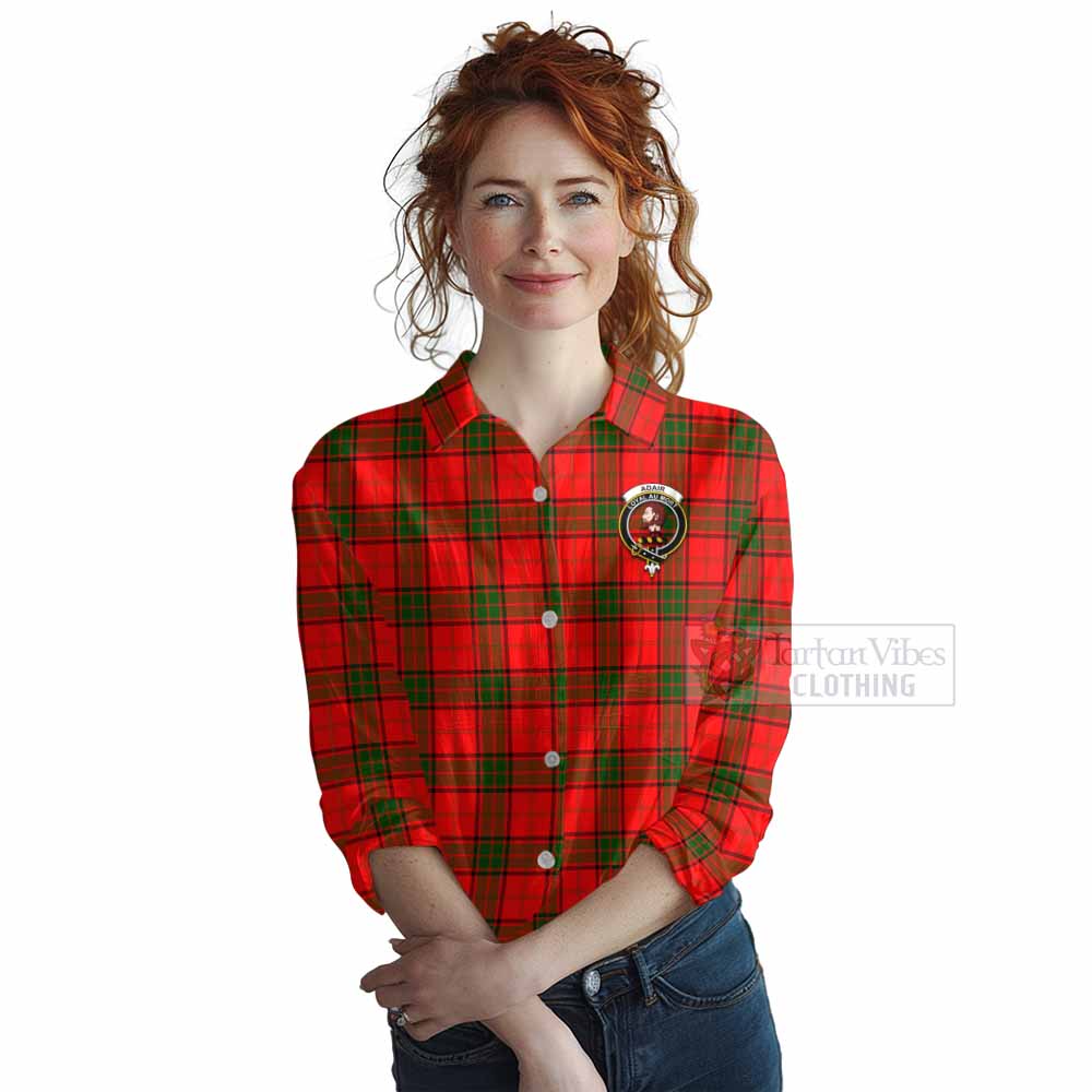 Tartan Vibes Clothing Adair Tartan Women's Casual Shirt with Family Crest DNA In Me Style