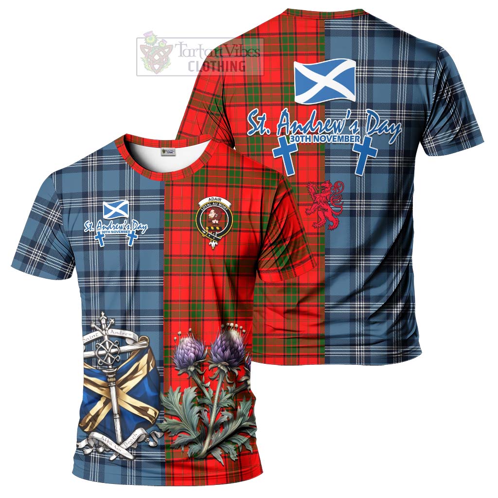 Tartan Vibes Clothing Adair Tartan T-Shirt Happy St. Andrew's Day Half Tartan Style