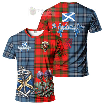 Adair Tartan T-Shirt Happy St. Andrew's Day Half Tartan Style