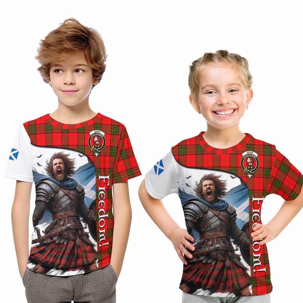 Tartan Vibes Clothing Adair Crest Tartan Kid T-Shirt Inspired by the Freedom of Scottish Warrior