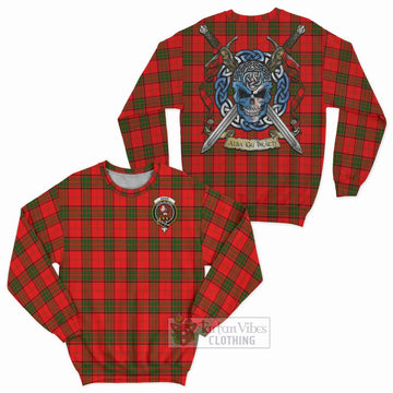 Adair Tartan Sweatshirt with Family Crest Celtic Skull Style