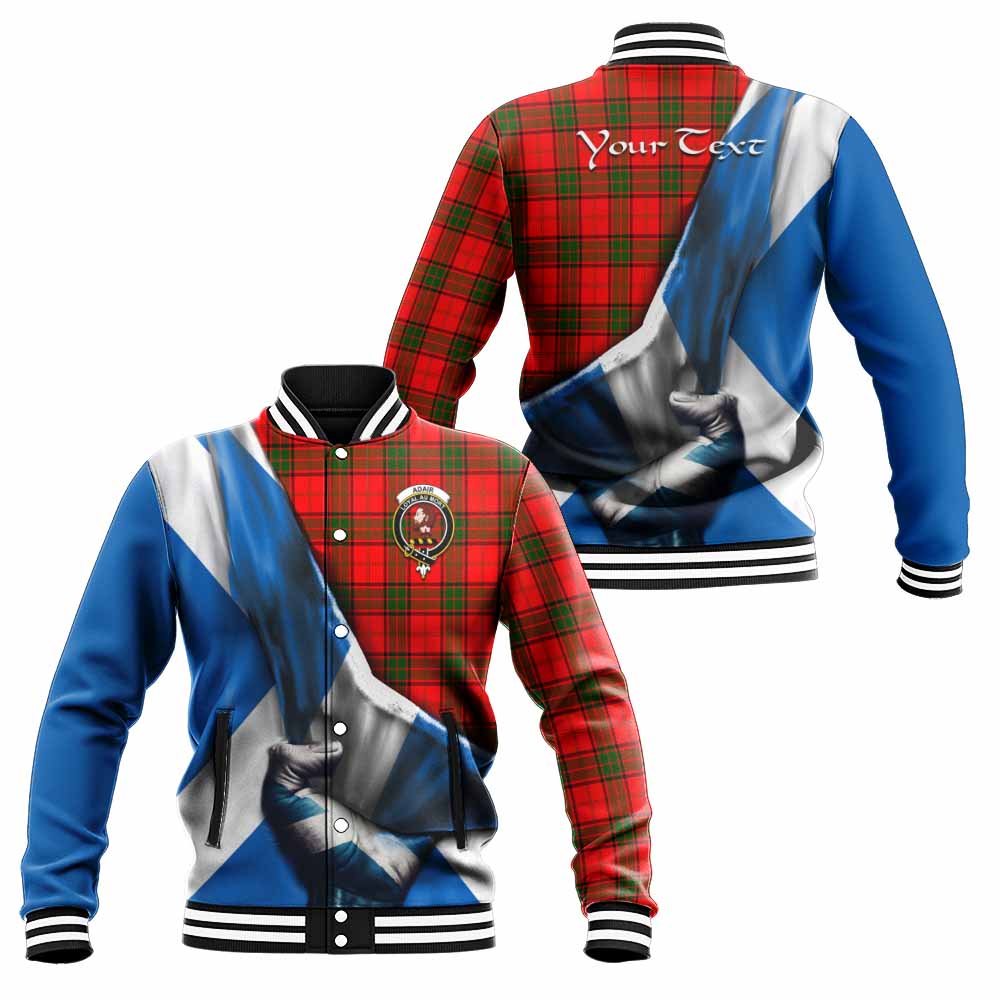 Tartan Vibes Clothing Adair Tartan Baseball Jacket with Family Crest Scotland Patriotic Style