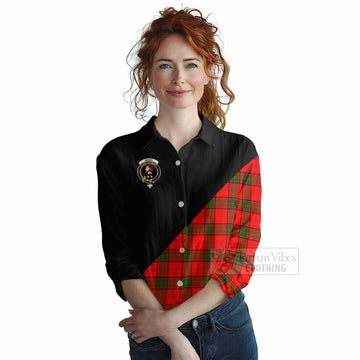 Adair Tartan Women's Casual Shirt with Family Crest and Military Logo Style