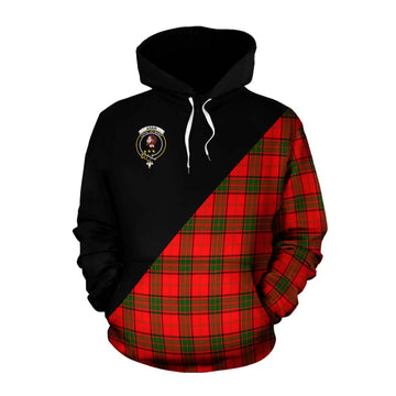 Adair Tartan Cotton Hoodie with Family Crest and Military Logo Style