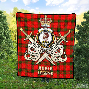 Adair Tartan Quilt with Clan Crest and the Golden Sword of Courageous Legacy