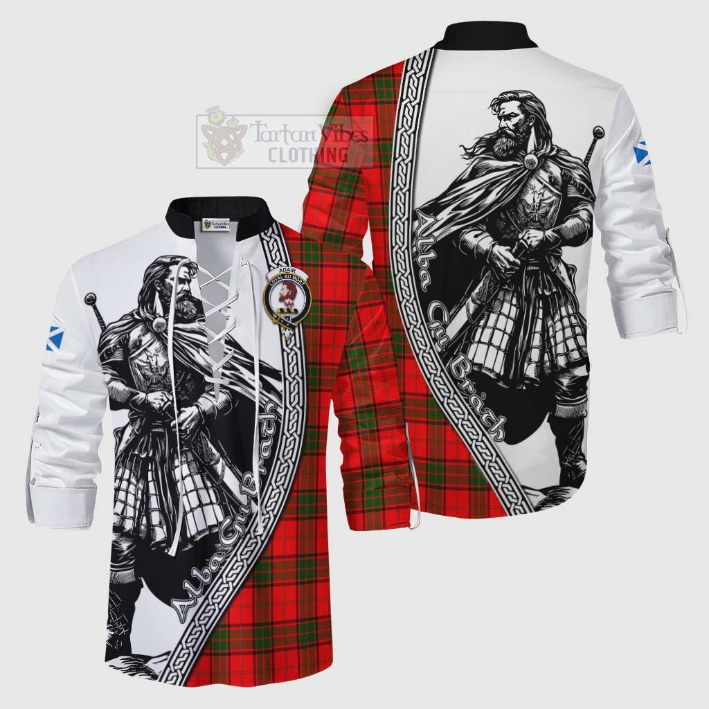 Tartan Vibes Clothing Adair Tartan Clan Crest Ghillie Kilt Shirt with Highlander Warrior Celtic Style