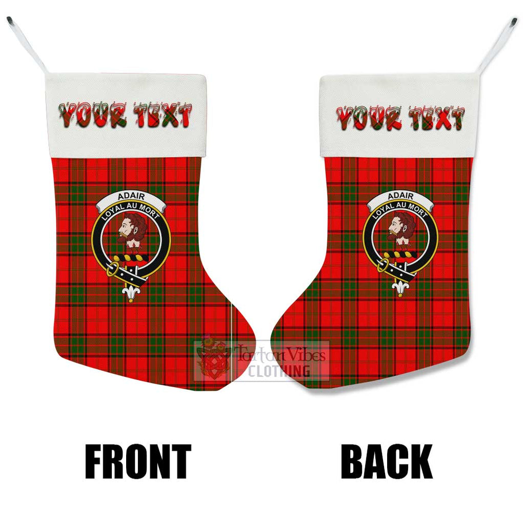 Tartan Vibes Clothing Adair Tartan Family Crest Christmas Stocking with Personalized Text