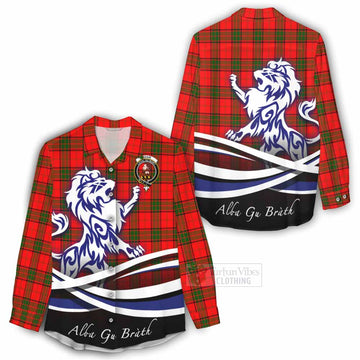 Adair Tartan Women's Casual Shirt with Alba Gu Brath Regal Lion Emblem