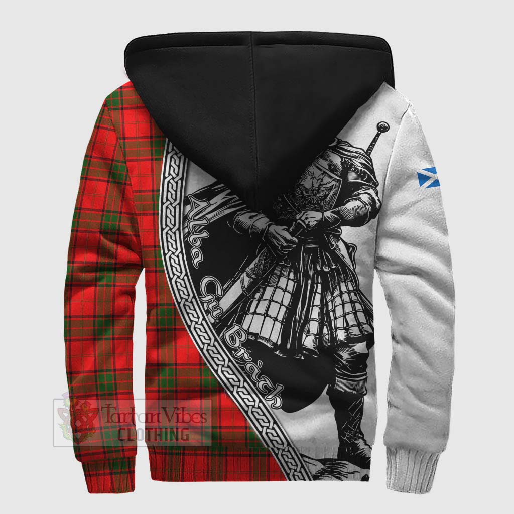 Tartan Vibes Clothing Adair Tartan Clan Crest Sherpa Hoodie with Highlander Warrior Celtic Style