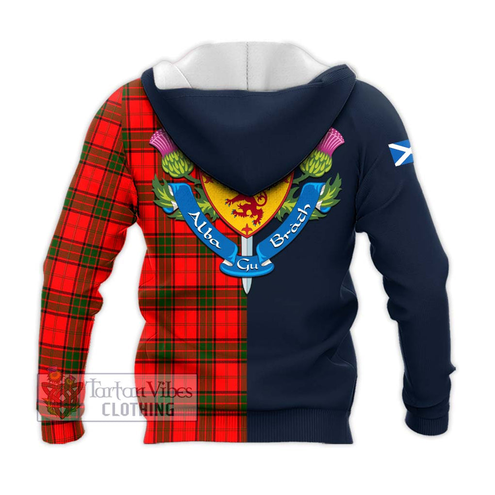 Tartan Vibes Clothing Adair Tartan Knitted Hoodie with Scottish Lion Royal Arm Half Style