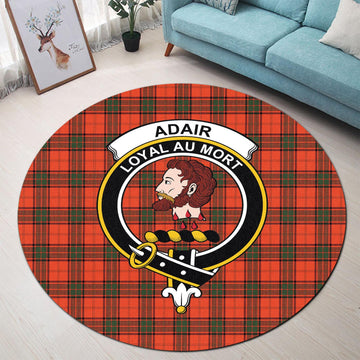 Adair Tartan Round Rug with Family Crest