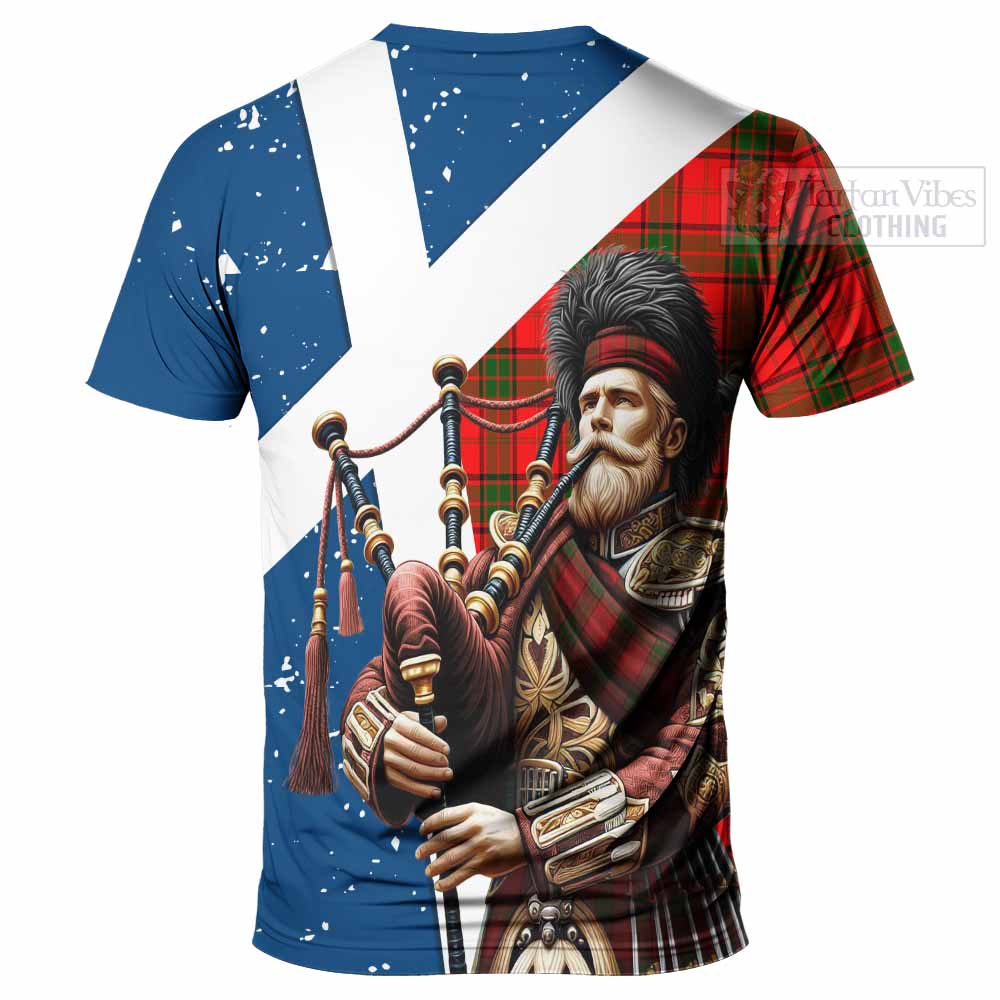 Tartan Vibes Clothing Adair Tartan T-Shirt with Family Crest Scottish Bagpiper Vibes