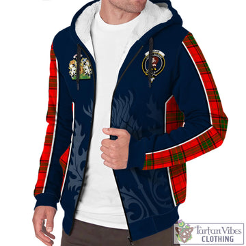 Adair Tartan Sherpa Hoodie with Family Crest and Scottish Thistle Vibes Sport Style