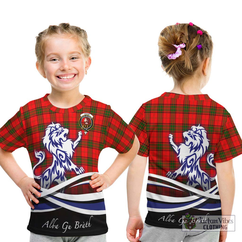 Adair Tartan Kid T-Shirt with Alba Gu Brath Regal Lion Emblem - Tartanvibesclothing Shop