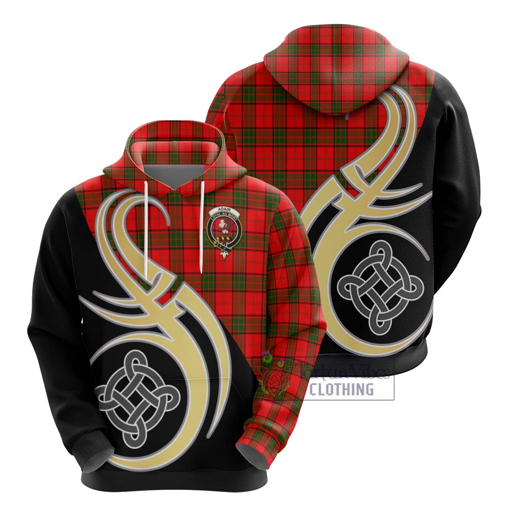 Adair Tartan Hoodie with Family Crest and Celtic Symbol Style - Tartan Vibes Clothing