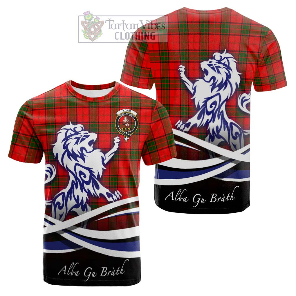 Tartan Vibes Clothing Adair Tartan Cotton T-shirt with Alba Gu Brath Regal Lion Emblem