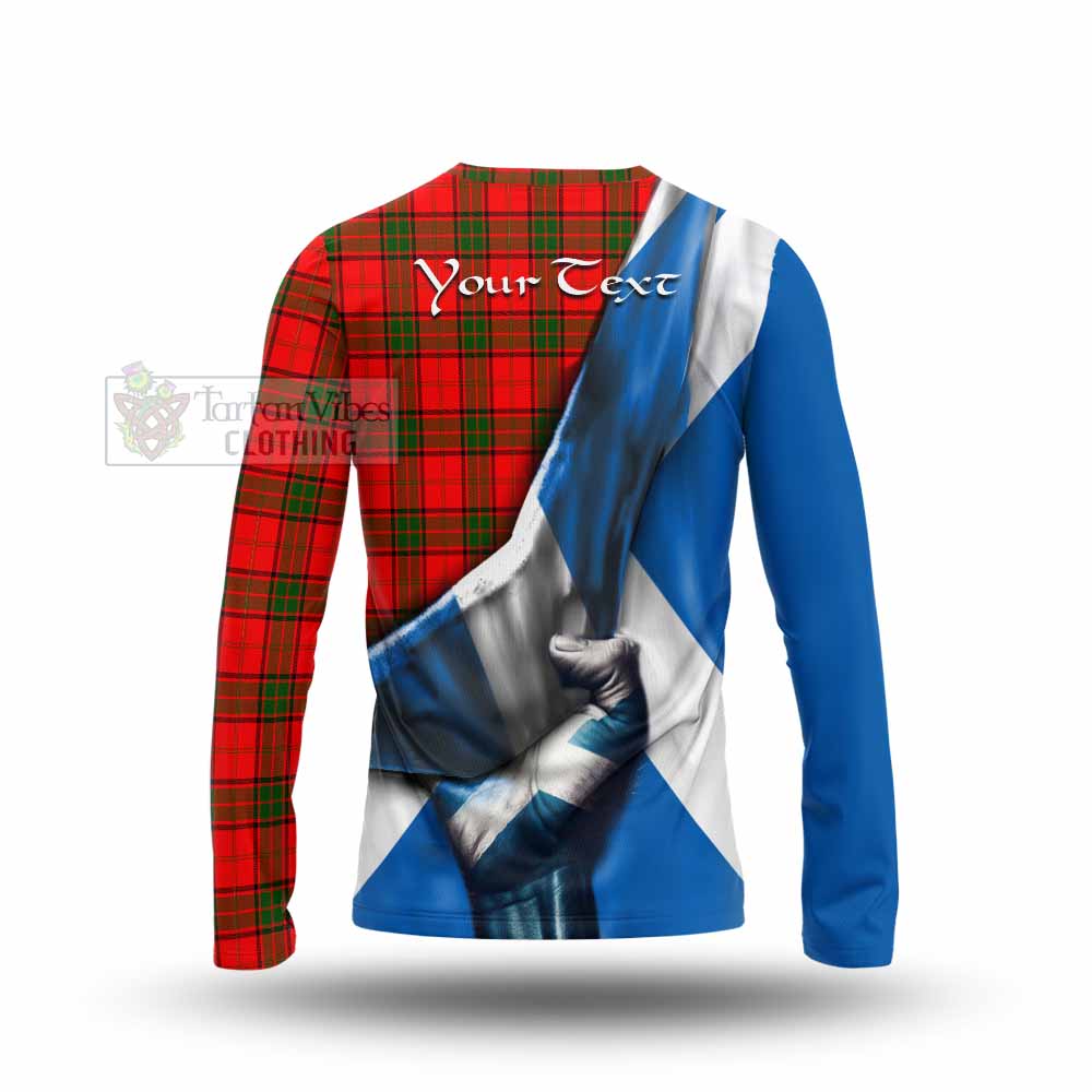 Tartan Vibes Clothing Adair Tartan Long Sleeve T-Shirt with Family Crest Scotland Patriotic Style