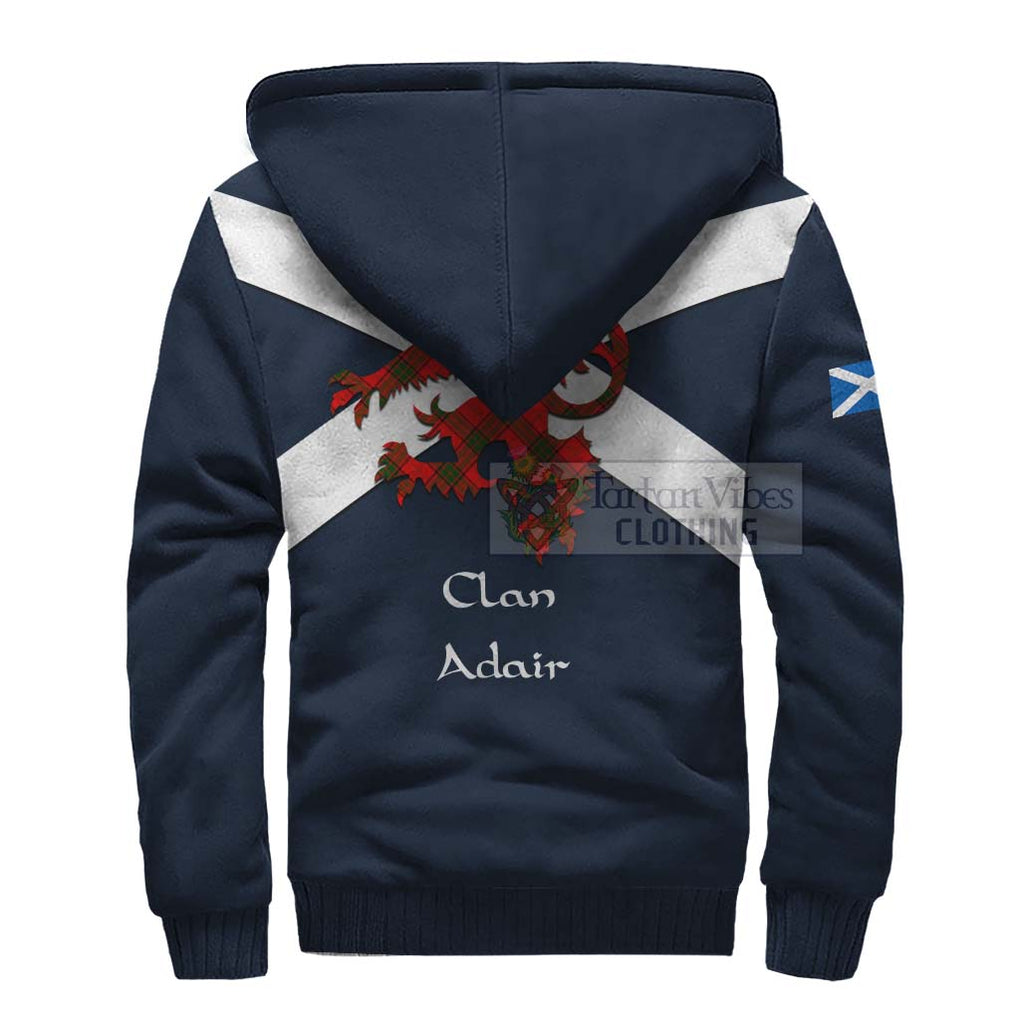 Tartan Vibes Clothing Adair Tartan Lion Rampant Sherpa Hoodie – Proudly Display Your Heritage with Alba Gu Brath and Clan Name