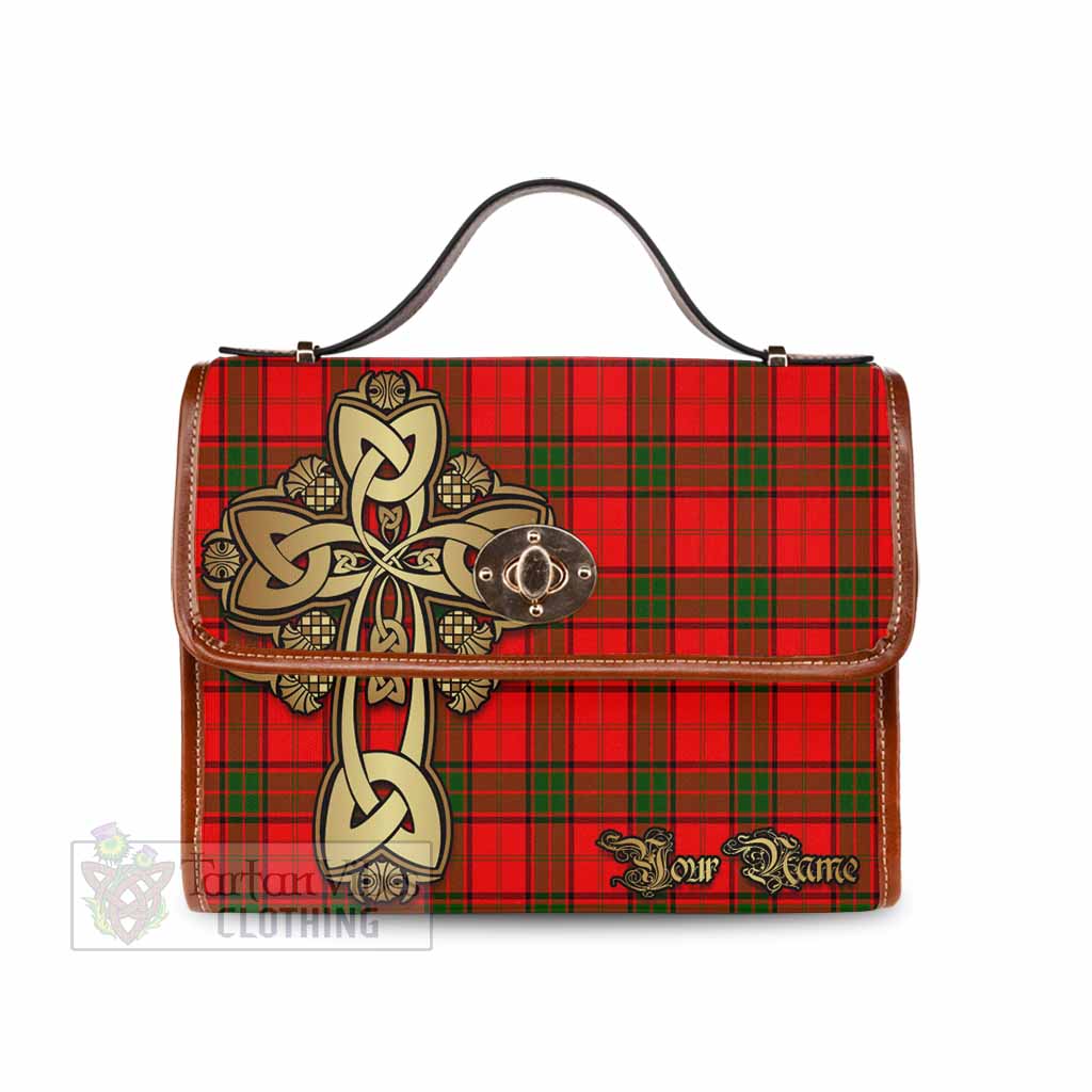 Tartan Vibes Clothing Adair Tartan Waterproof Canvas Bag Golden Thistle Celtic Cross Style