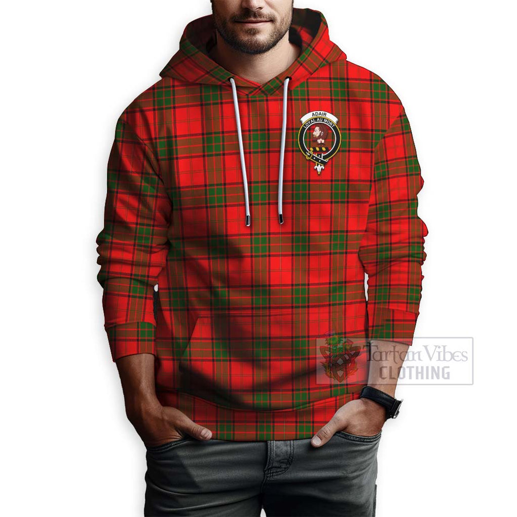 Tartan Vibes Clothing Adair Tartan Hoodie with Family Crest and Bearded Skull Holding Bottles of Whiskey