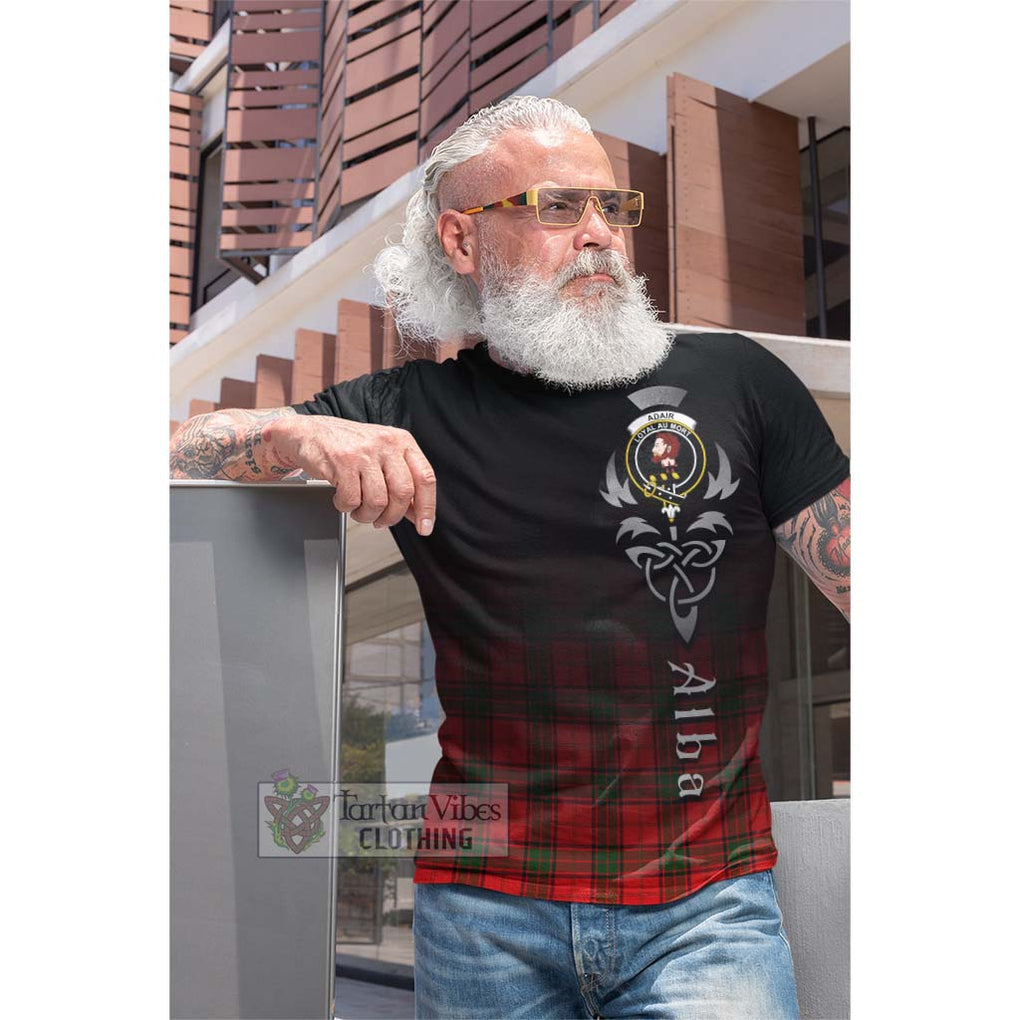 Tartan Vibes Clothing Adair Tartan Cotton T-shirt Featuring Alba Gu Brath Family Crest Celtic Inspired