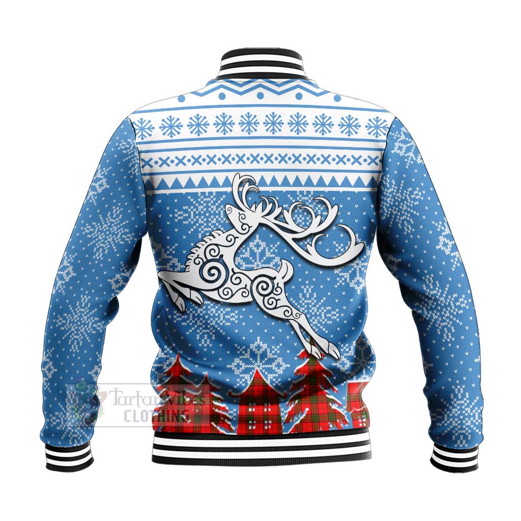 Tartan Vibes Clothing Adair Clan Christmas Baseball Jacket Celtic Reindeer Style