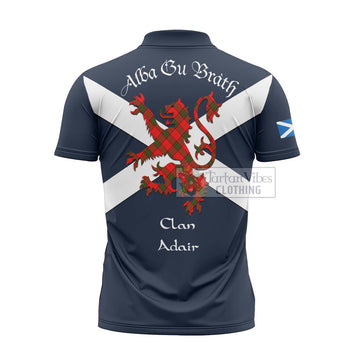 Adair Tartan Lion Rampant Zipper Polo Shirt Proudly Display Your Heritage with Alba Gu Brath and Clan Name