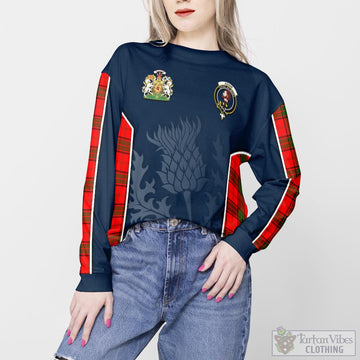 Adair Tartan Sweatshirt with Family Crest and Scottish Thistle Vibes Sport Style