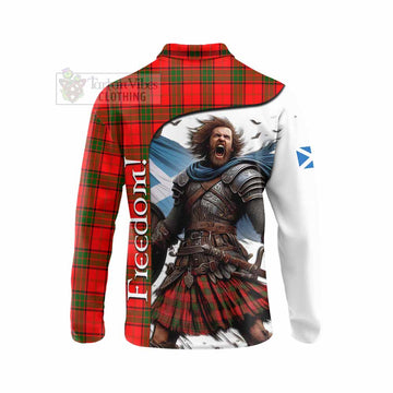 Adair Crest Tartan Long Sleeve Polo Shirt Inspired by the Freedom of Scottish Warrior