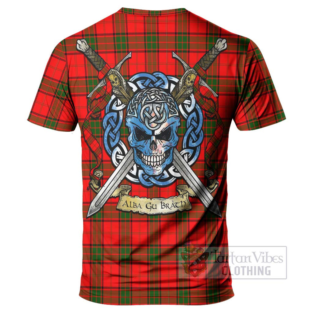 Tartan Vibes Clothing Adair Tartan T-Shirt with Family Crest Celtic Skull Style