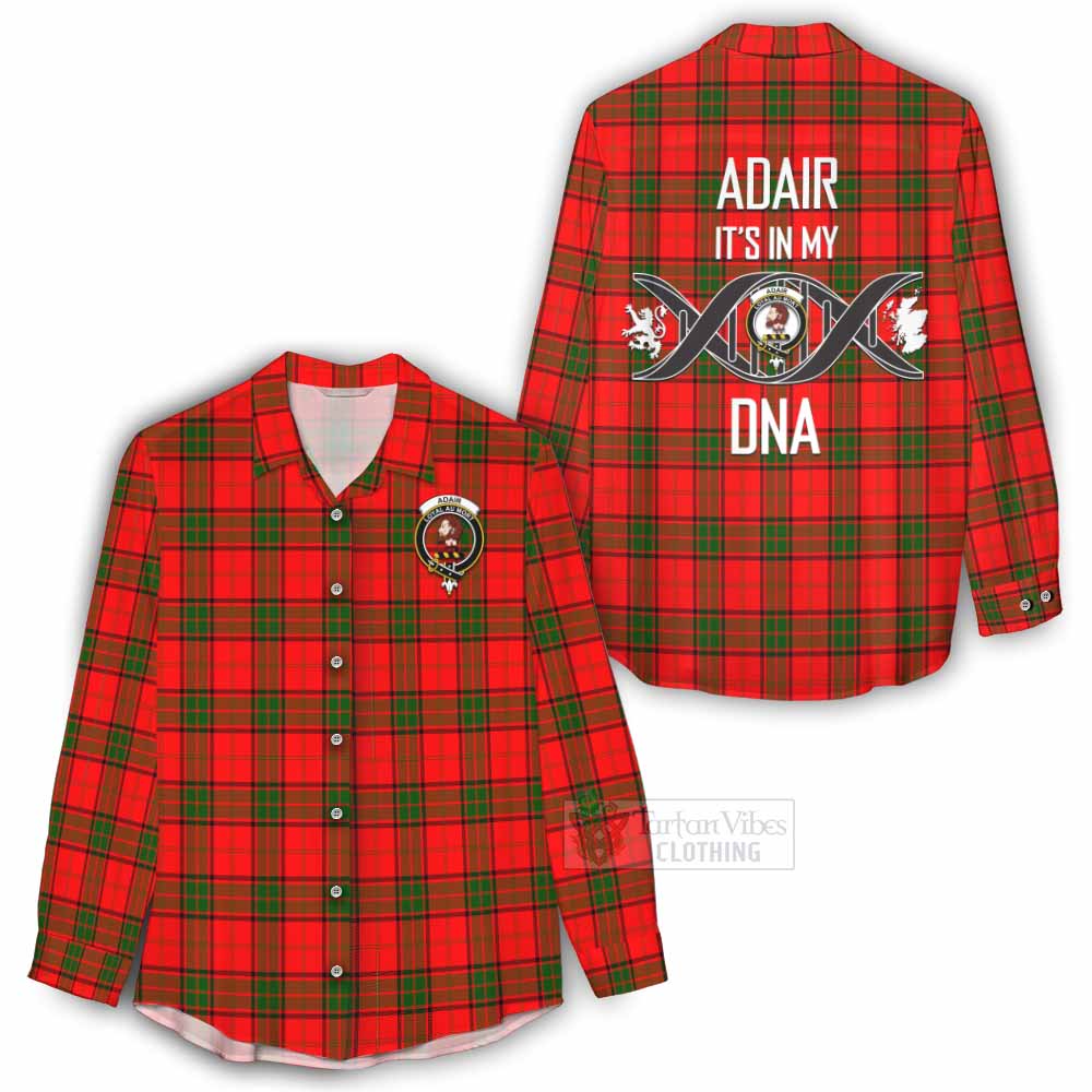 Tartan Vibes Clothing Adair Tartan Women's Casual Shirt with Family Crest DNA In Me Style