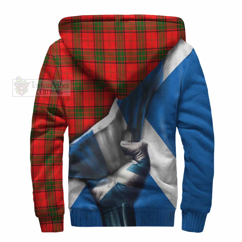 Tartan Vibes Clothing Adair Tartan Sherpa Hoodie with Family Crest Scotland Patriotic Style