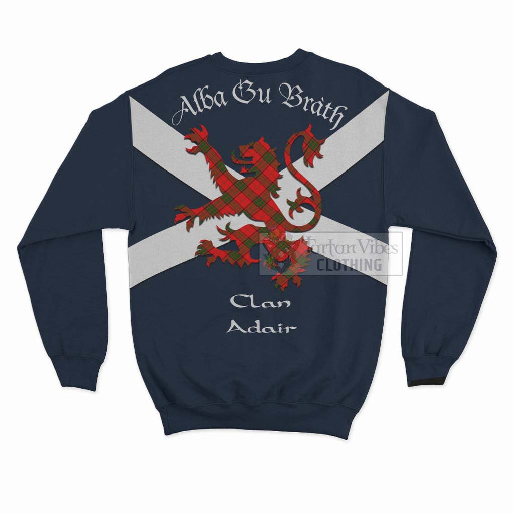 Tartan Vibes Clothing Adair Tartan Lion Rampant Sweatshirt – Proudly Display Your Heritage with Alba Gu Brath and Clan Name