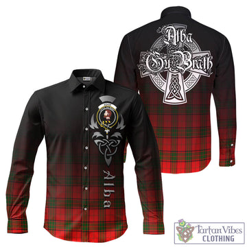 Adair Tartan Long Sleeve Button Up Featuring Alba Gu Brath Family Crest Celtic Inspired