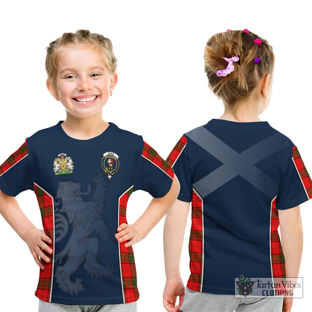 Adair Tartan Kid T-Shirt with Family Crest and Lion Rampant Vibes Sport Style - Tartan Vibes Clothing