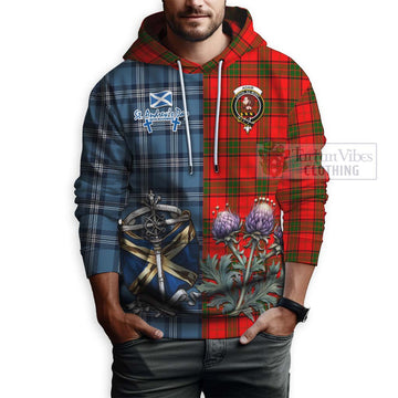 Adair Tartan Hoodie Happy St. Andrew's Day Half Tartan Style