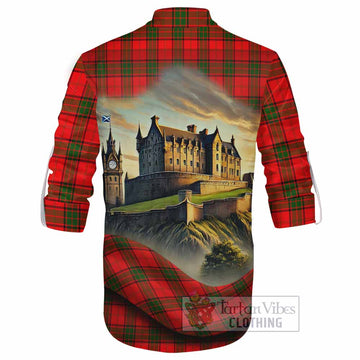 Adair Tartan Family Crest Ghillie Kilt Shirt with Scottish Ancient Castle Style - Tartan Vibes Clothing