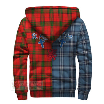 Adair Tartan Sherpa Hoodie Happy St. Andrew's Day Half Tartan Style