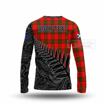 Adair Crest Tartan Long Sleeve T-Shirt with New Zealand Silver Fern Half Style