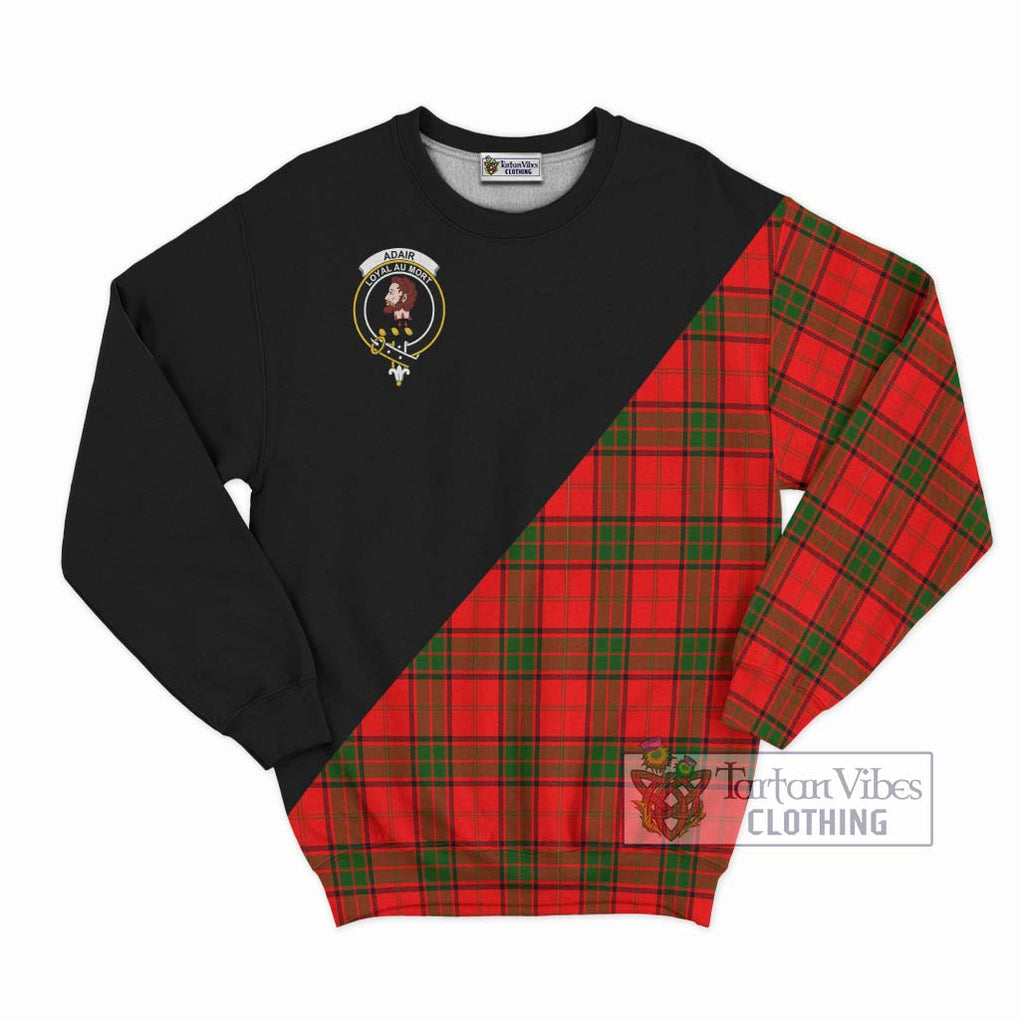 Adair Tartan Sweatshirt with Family Crest and Military Logo Style - Tartanvibesclothing Shop