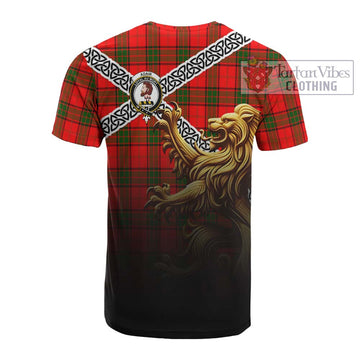 Adair Crest Tartan Cotton T-shirt with Golden Lion Emblem Celtic Style - Tartan Vibes Clothing